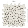 Mosaico De Chao E Parede Ola Em Seixos Naturais - Creme - Pack De 1 M
