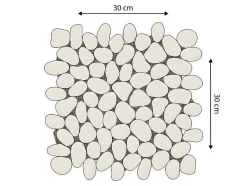 Mosaico De Chao E Parede Ola Em Seixos Naturais - Creme - Pack De 1 M
