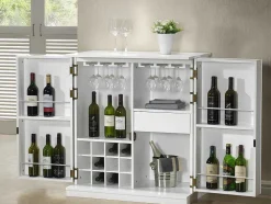 Móvel Bar Gordon - Seringueira E Mdf - Cor Branco