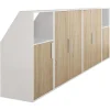 Móvel Com Inclinacao 6 Portas E 2 Nichos Branco E Natural - Adezio