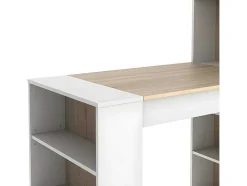Móvel De Bar Com Espacos De Arrumação Em Mdf Cor Natural E Branco - Skarn