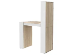Móvel De Bar Com Espacos De Arrumação Em Mdf Cor Natural E Branco - Skarn