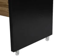 Móvel De Bar Giratorio Com 2 Portas, 1 Gaveta E 1 Nicho Em Mdf Cor Carvalho E Preto - Eldir