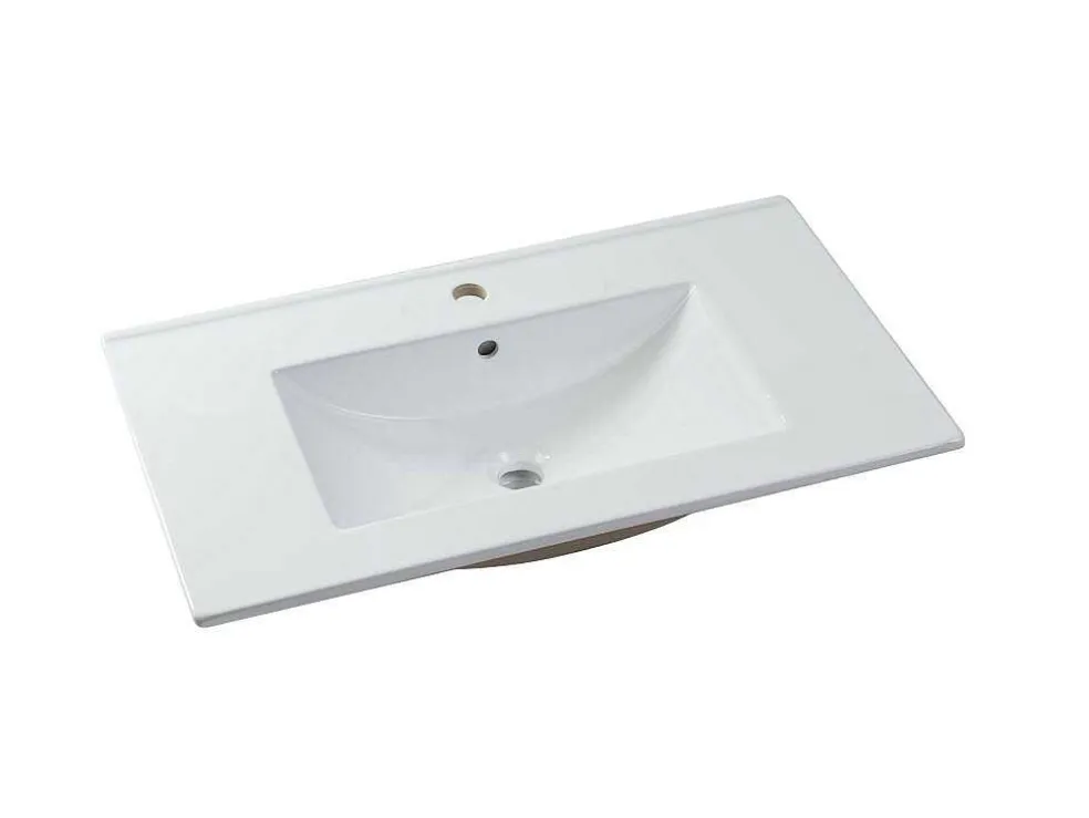 Móvel De Casa De Banho Suspenso Com Lavatório Individual, Cor Clara Natural, 80 Cm - Kayla