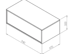 Móvel De Casa De Banho Suspenso Natural Escuro E Branco Com Lavatório Individual E Duas Gavetas 94 Cm - Teana Ii
