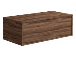 Móvel De Casa De Banho Suspenso Cor Natural Escura Com Lavatório Individual 94 Cm - Teana Ii