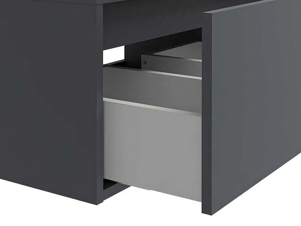Móvel De Casa De Banho Suspenso Com Lavatório Duplo Cor Cinza Antracite C150 Cm - Isaure Ii