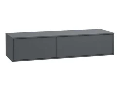 Móvel De Casa De Banho Suspenso Com Lavatório Duplo Cor Cinza Antracite C150 Cm - Isaure Ii