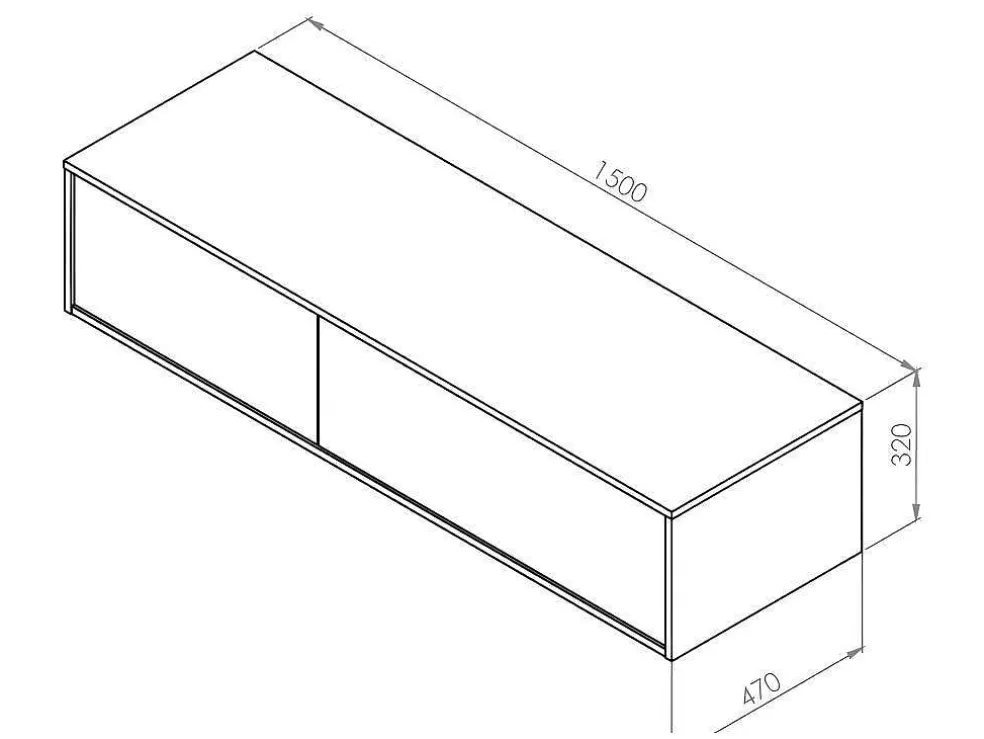 Móvel De Casa De Banho Suspenso Com Lavatório Duplo Cor Cinza Antracite C150 Cm - Isaure Ii