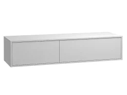 Móvel De Casa De Banho Suspenso Branco Com Lavatório Duplo C150 Cm - Isaure Ii