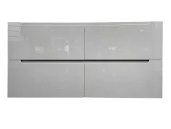 Móvel De Casa De Banho Suspenso Com Lavatório Duplo De Encastrar E Coluna Cinzento 120 Cm - Selita