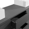 Móvel De Casa De Banho Suspenso Com Lavatório Duplo Cinza 150 Cm - Jimena Ii