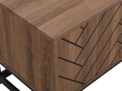 Móvel De Tv Com 3 Portas E 2 Nichos Em Mdf Cor Natural E Preto - Caratana