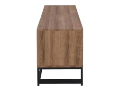 Móvel De Tv Com 3 Portas E 2 Nichos Em Mdf Cor Natural E Preto - Caratana