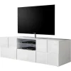 Móvel De Tv Lacado A Branco Com Leds, 2 Portas E 1 Gaveta - Calisto
