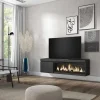 Móvel De Tv, 160, Para Televisores Ate 65", Lareira Electrica Xxl, Suspensos, Preto
