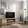 Móvel De Tv, 210, Para Televisores Ate 80", Lareira Electrica Xxl, Carvahlo