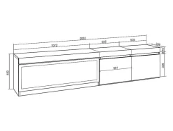 Móvel De Tv, 210, Para Televisores Ate 80", Lareira Electrica Xxl, Preto
