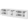 Móvel De Tv Suspenso Com 4 Portas E 2 Nichos Em Mdf Branco - Redonia