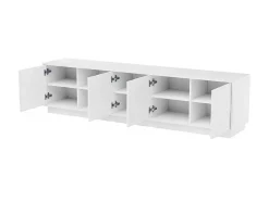 Móvel De Tv Suspenso Com 4 Portas E 2 Nichos Em Mdf Branco - Redonia