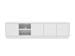 Móvel De Tv Suspenso Com 4 Portas E 2 Nichos Em Mdf Branco - Redonia