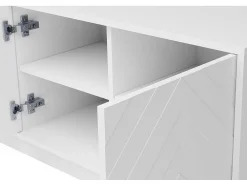 Móvel De Tv Suspenso Com 4 Portas E 2 Nichos Em Mdf Branco - Redonia