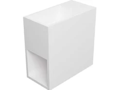 Móvel Lavatório Suspenso Cor Branco Em Solid Surface Com Nicho De 40 Cm - Pumori