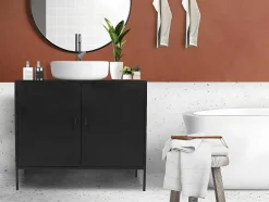 Móvel Para Colocar Sob O Lavatório Em Metal 2 Portas 95 Cm - Orionis