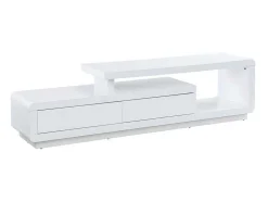 Móvel Para Tv 2 Gavetas Em Mdf Lacado Branco - Artaban