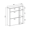 Móvel Sapateiro Matt Branco, Cimento De Cor Nas 2 Portas Basculantes E Na Gaveta