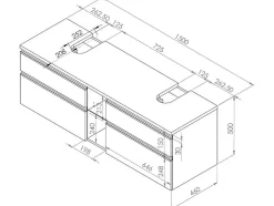 Móvel Suspenso De Casa De Banho Cor Natural Clara 150 Cm - Magdalena Ii