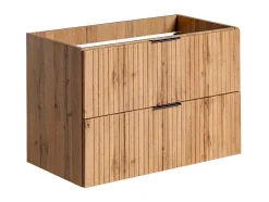 Móvel Suspenso Estriado Para Lavatório Natural Claro C80 Cm - Zevara
