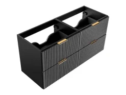 Móvel Suspenso Estriado Para Lavatório Preto C120 Cm - Zevara