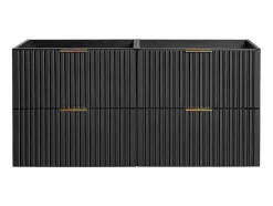 Móvel Suspenso Estriado Para Lavatório Preto C120 Cm - Zevara