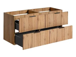 Móvel Suspenso Estriado Para Lavatório Natural Claro C120 Cm - Zevara