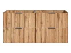 Móvel Suspenso Estriado Para Lavatório Natural Claro C120 Cm - Zevara