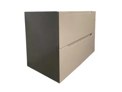 Móvel Suspenso Lavatório Individual Com Coluna Taupe 80 Cm - Stefanie