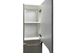 Móvel Suspenso Lavatório Individual Com Coluna Taupe 80 Cm - Stefanie