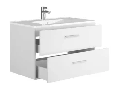 Móvel Suspenso Para Casa De Banho Com Lavatório Individual Branco 80 Cm - Kayla