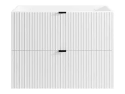 Móvel Suspenso Para Colocar Sob O Lavatório Estriado Branco C80 Cm - Zevini
