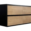 Móvel Suspenso Para Colocar Sob O Lavatório Cor Natural E Preto 120 Cm - Lannick