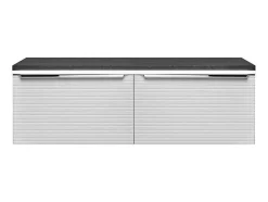 Móvel Suspenso Para Colocar Sob O Lavatório Estriado Branco Com Tampo 120 Cm - Latoma