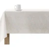 Nappe Anti-Taches 100% Coton 1 Piece Beige A Lignes Fondues 100X140