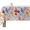 Nappe Anti-Taches 100% Coton 1 Piece Blanc A Fleurs Vives 100X140