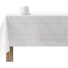 Nappe Anti-Taches 100% Coton 1 Piece Blanc A Lignes Vertes 200X140