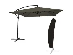 Offset Guarda-Chuva Molokai Quadrado 2,7X2,7M Cinza + Tampa