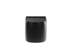 Pack Sanita Suspensa Preto Mate Com Suporte Incorporado E Placa De Descarga - Javoine