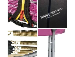 Pacote Premium Trampolim 305Cm Reversivel Rosa / Cinza Adelaide + Rede, Escada, Cobertura E Kit De Ancoragem