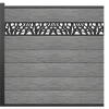 Paineis De Vedacao Para Enterrar A181 Cm, Kit De 7 Laminas Em Composito Com Decoração + 1 Poste Cinzento-Claro - Enola
