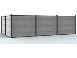 Paineis De Vedacao Para Pousar A156 Cm, Kit De 6 Laminas Em Composito + 1 Poste Cinzento-Claro - Enola
